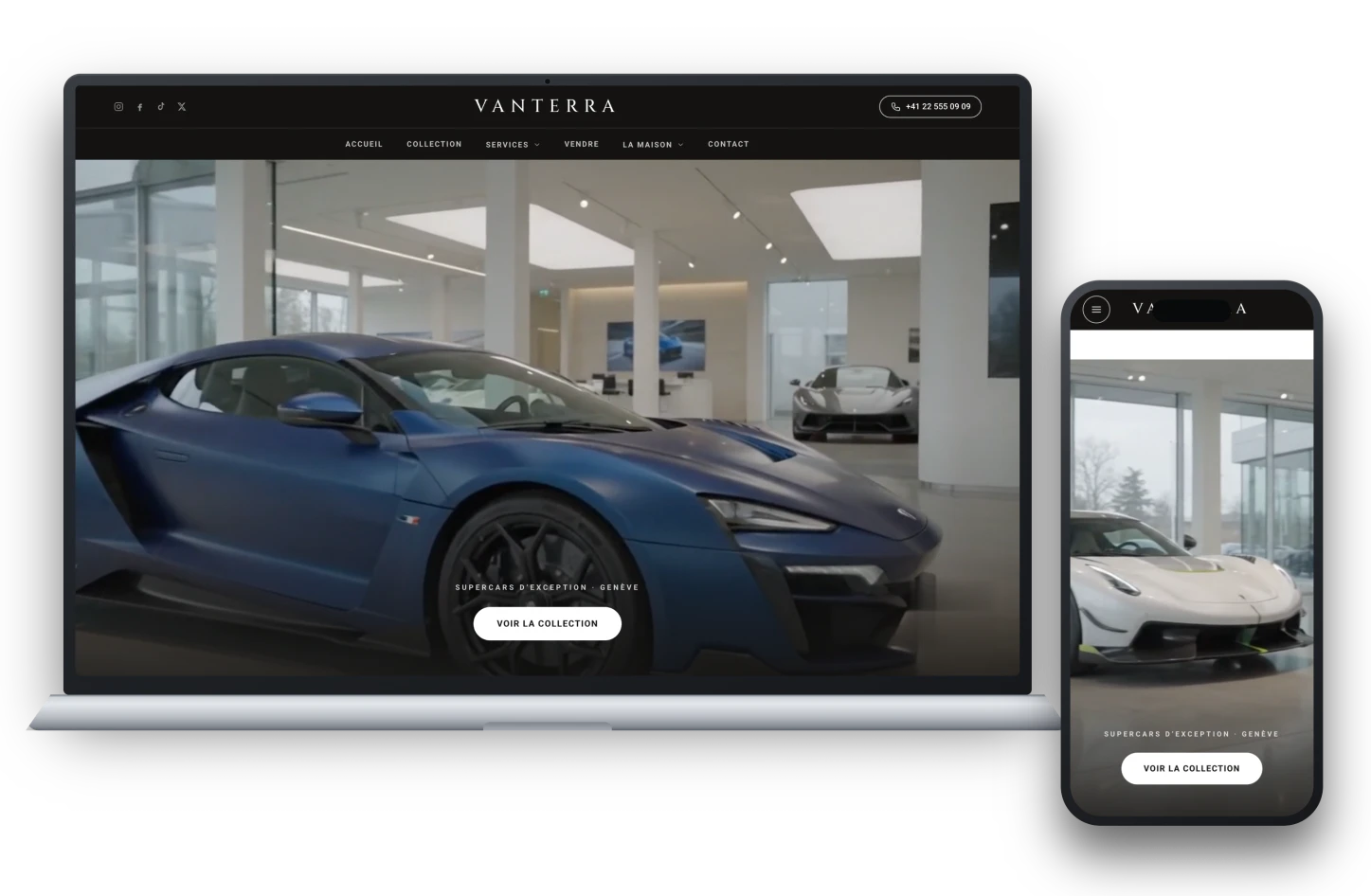 Website VANTERRA auf MacBook und iPhone